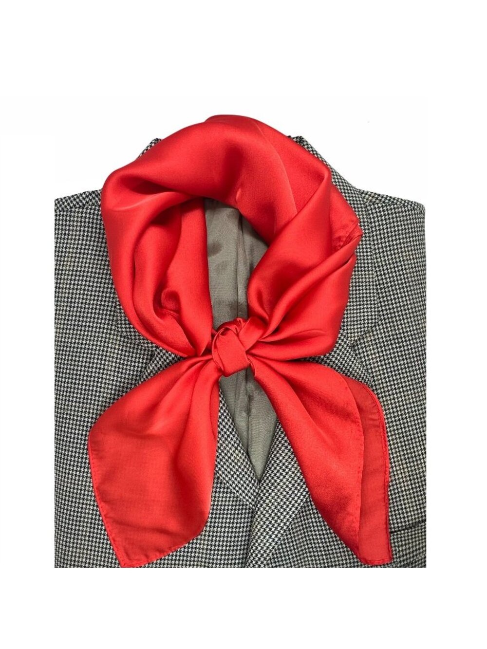 Elegant Square Silky Satin Scarf Bandana RED Headwear Solid Soft Versatile Shawl